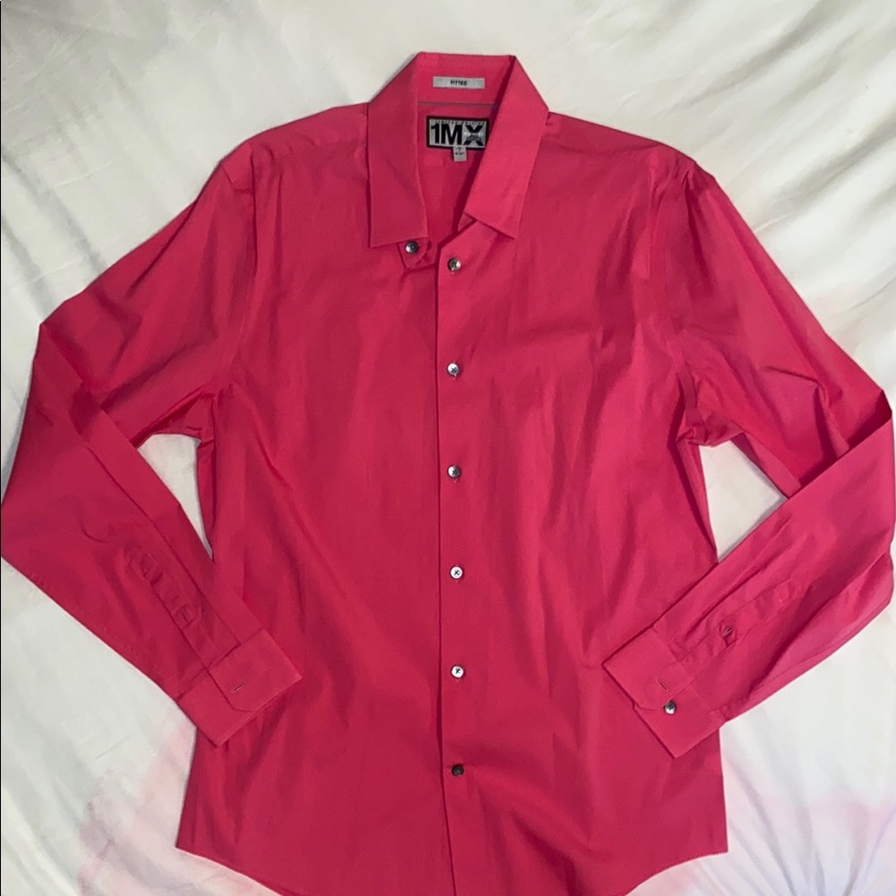 Express Limited Edition 1MX Fitted Men's Pink Dress Shirt Men Size Large Used
